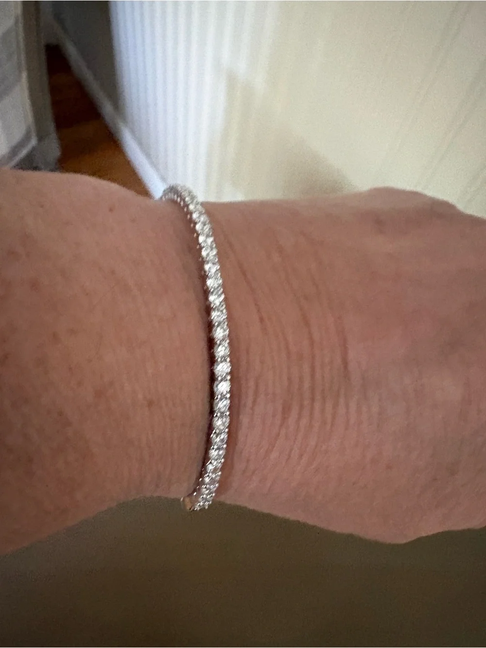 Rhinestone Tennis Bracelet - Silver Crystal Sparkle
